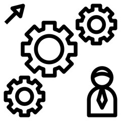 management outline style icon