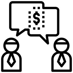 negotiation outline style icon
