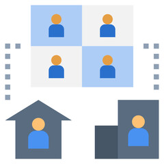 online meeting flat style icon