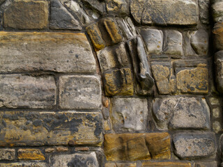 Closeup medieval stone wall pattern