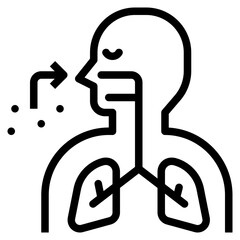 respiratory outline style icon - obrazy, fototapety, plakaty
