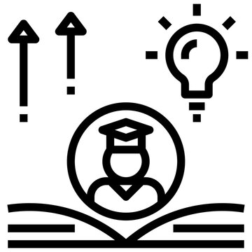 Scholar Outline Style Icon