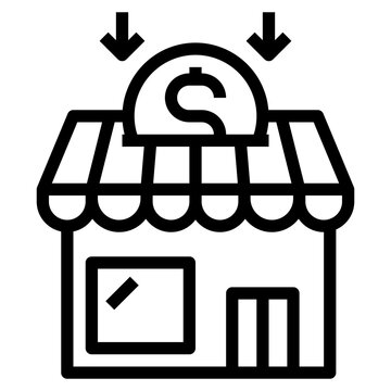 shop outline style icon
