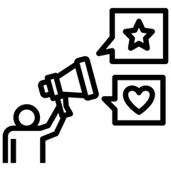 spokesperson outline style icon