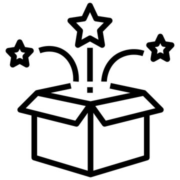 stars burst from open box clip art preview