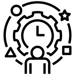 time outline style icon