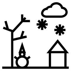 winter outline style icon