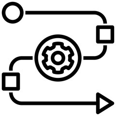 workflow outline style icon