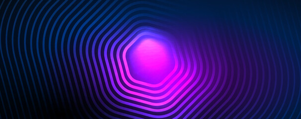 Techno shiny hexagons abstract background, technology energy space light concept, abstract background wallpaper design