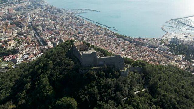 Aerial view of Salerno old town, Salerno, Campania, Italy.