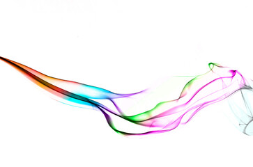 colorful smoke on white background