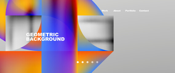 Minimal geometric abstract background. Circle and line design. Trendy techno business template for wallpaper, banner, background or landing