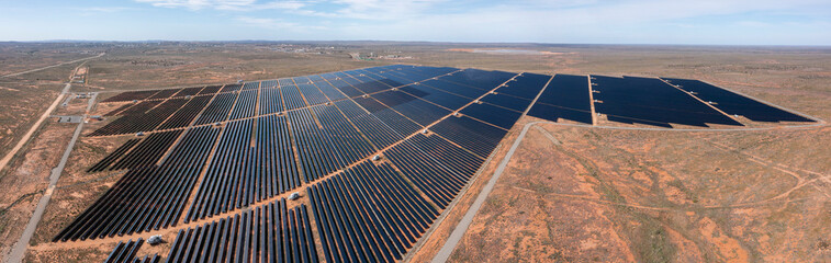 Solar power grid near the outback New South Wales town of Broken Hill .