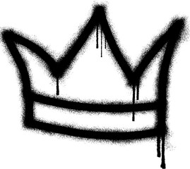 Crown with black spray paint. 