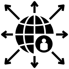 decentralization glyph style icon