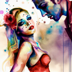 AI-Generated Watercolor Dancers
