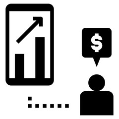 online data glyph style icon