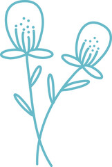 Hand-drawn spring flowers