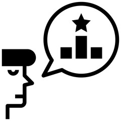 self motivation glyph style icon