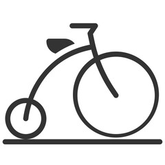 Vector bicycle solid icon on the empty white background