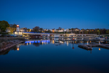 Lighthouse and Marina at Night - Kincardine, Ontario