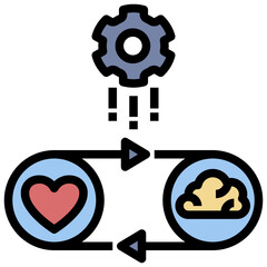 action filled outline style icon