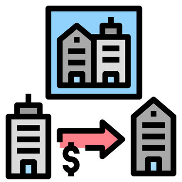 acquirer filled outline style icon