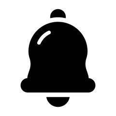 Glyph bell icon on white background