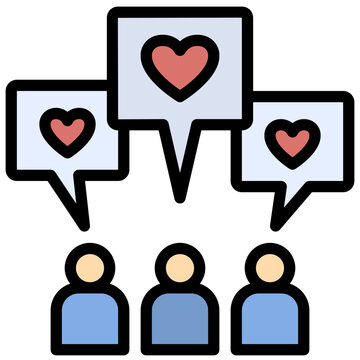 audience filled outline style icon