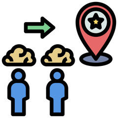 brain filled outline style icon