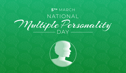 Multiple Personality Day Background Illustration with Woman