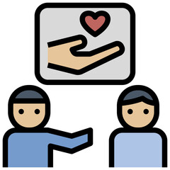 care filled outline style icon