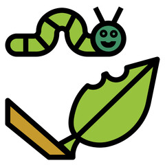 caterpillar filled outline style icon