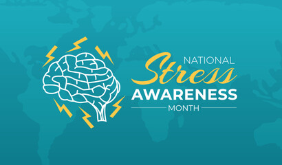 National Stress Awareness Month Background Illustration - Powered by Adobe