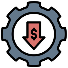 cost filled outline style icon