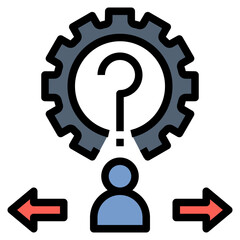 decision filled outline style icon