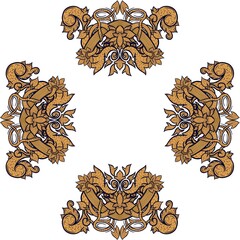 frame with ornament pattern floral gold for wallpaper or textile template design