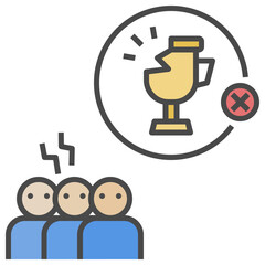 defeated filled outline style icon
