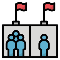 density filled outline style icon