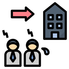 depress filled outline style icon