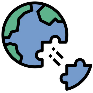 deglobalization filled outline style icon