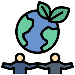 eco filled outline style icon