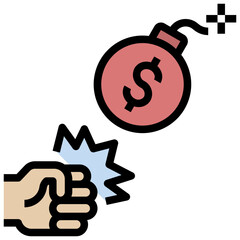 financial filled outline style icon