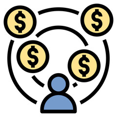 financial filled outline style icon