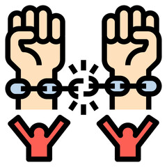 freedom filled outline style icon