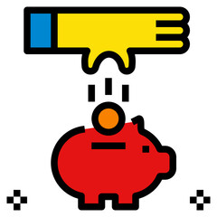 frugal filled outline style icon