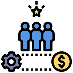 human filled outline style icon