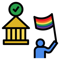 law filled outline style icon