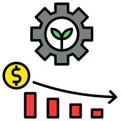 lower filled outline style icon