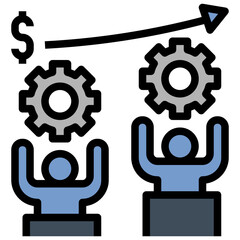 management filled outline style icon